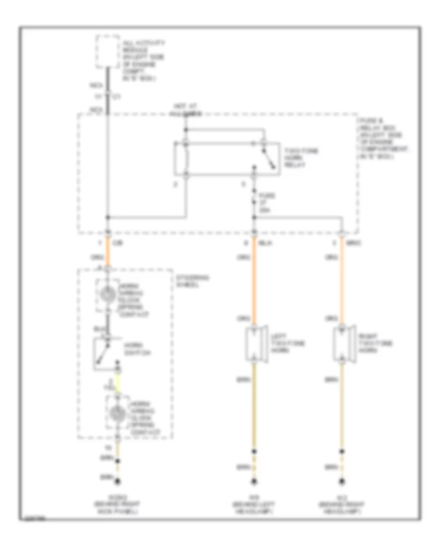 Horn Wiring Diagram for Mercedes-Benz ML320 2003