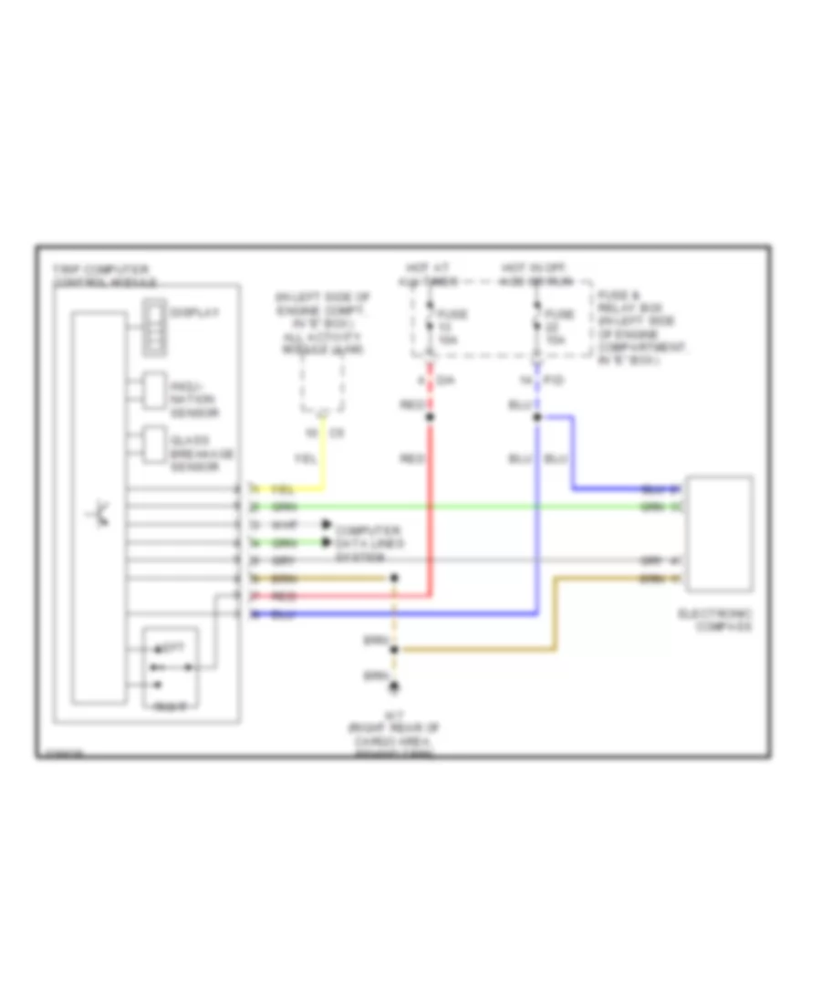 Trip Computer Wiring Diagram for Mercedes Benz ML320 2003