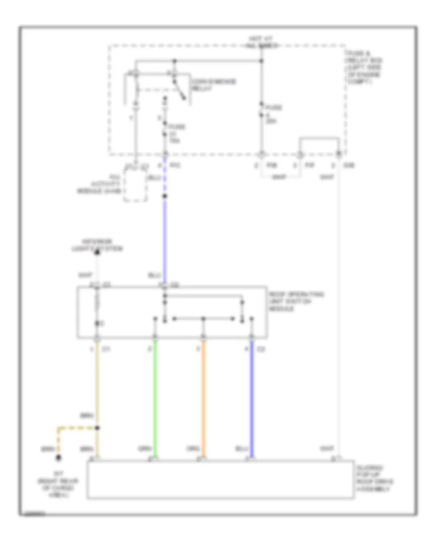 Power Top Sunroof Wiring Diagram for Mercedes Benz ML320 2003