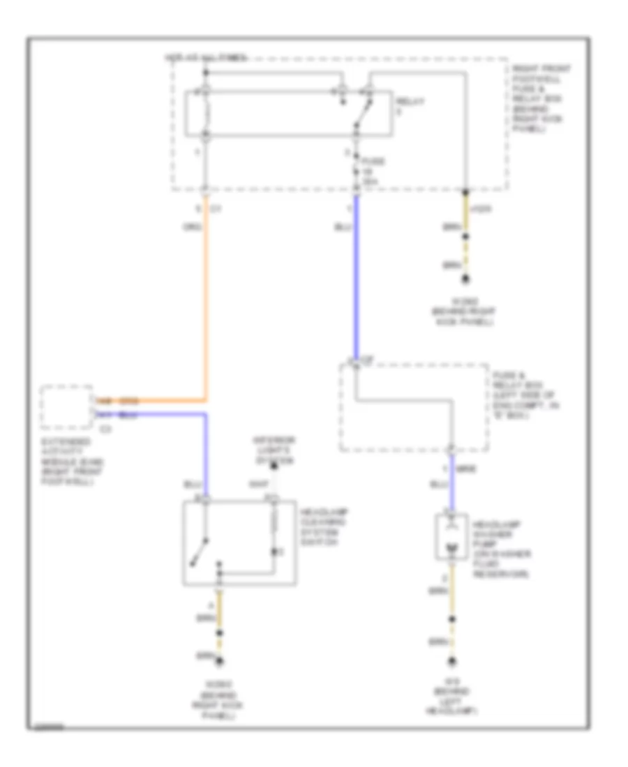 Headlamp Washer Wiring Diagram for Mercedes Benz ML320 2003