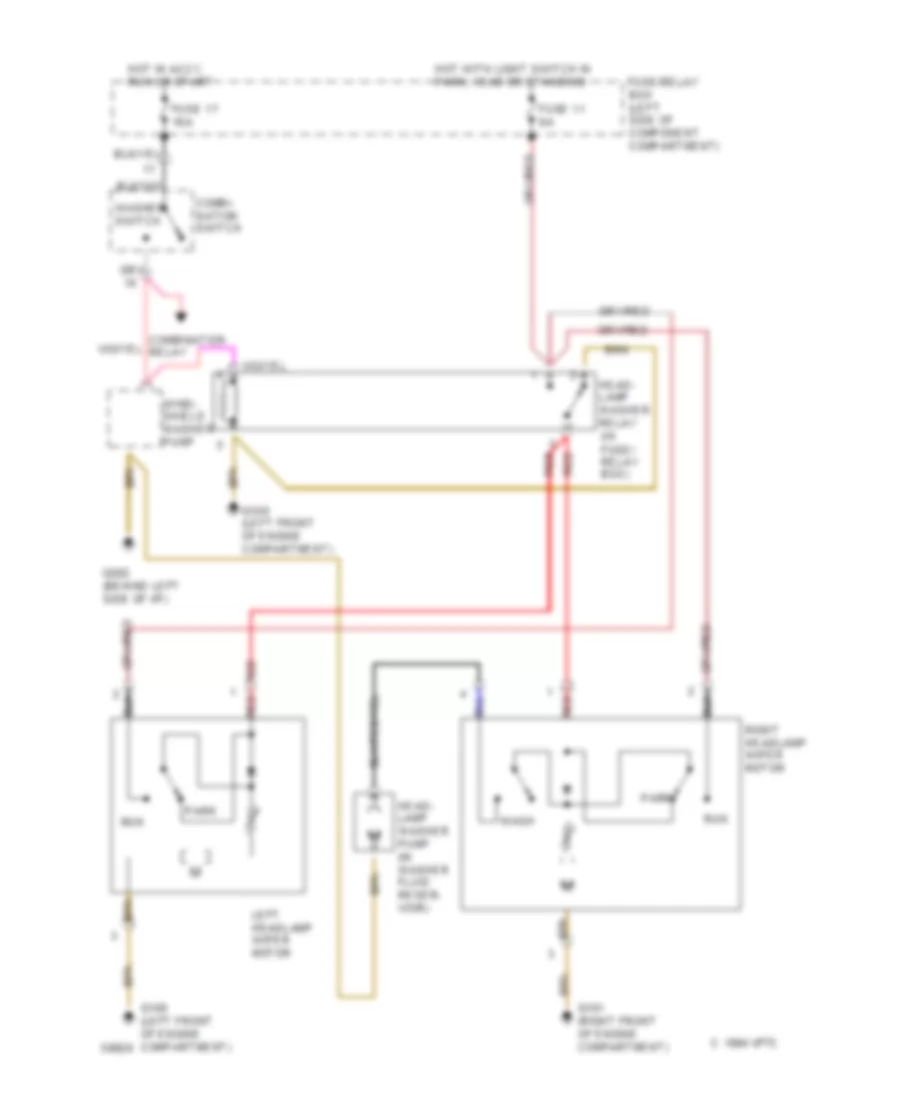 Схема Шайбы/Дворника Фары для Mercedes-Benz 420SEL 1990