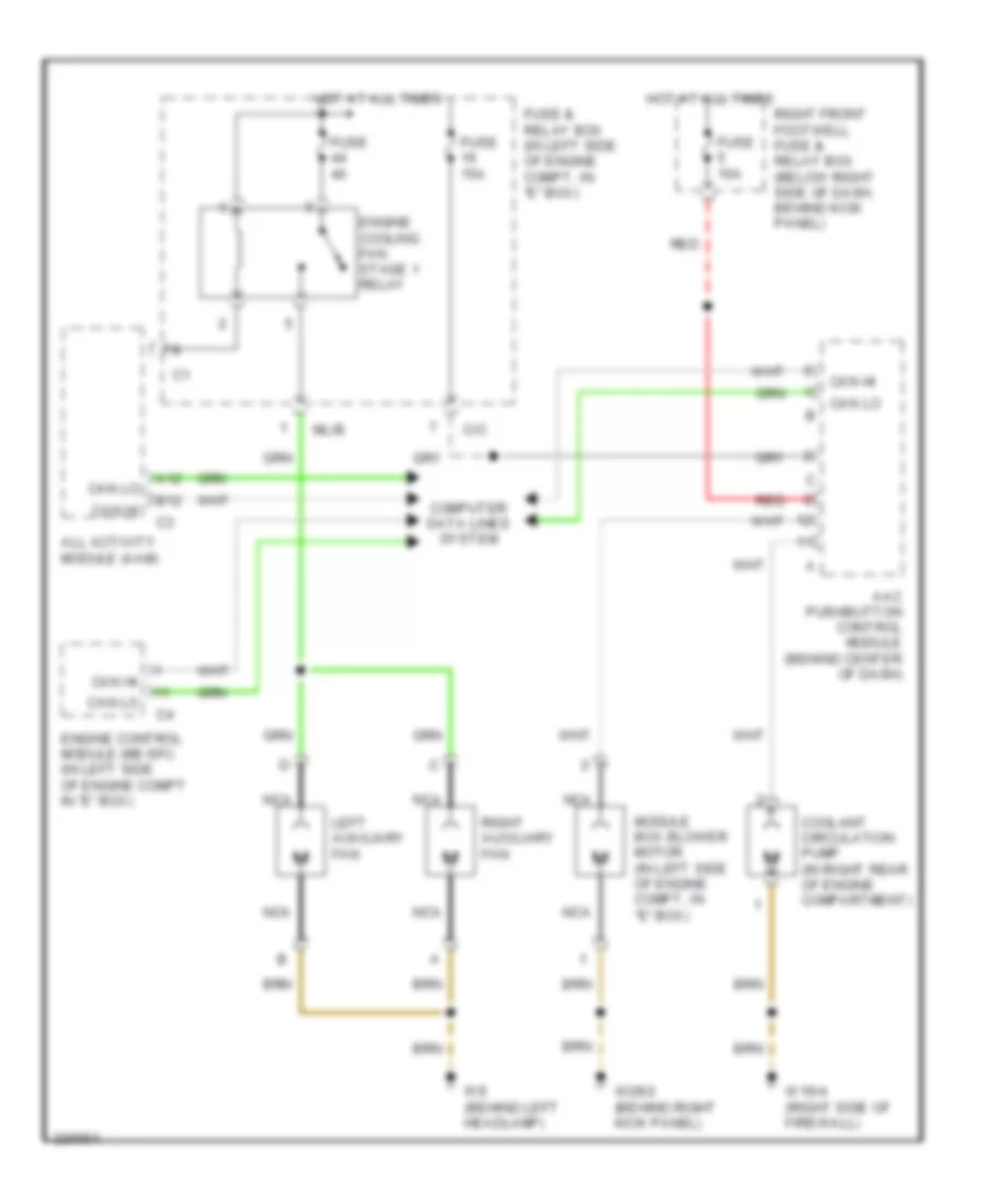 Cooling Fan Wiring Diagram for Mercedes-Benz ML350 2003