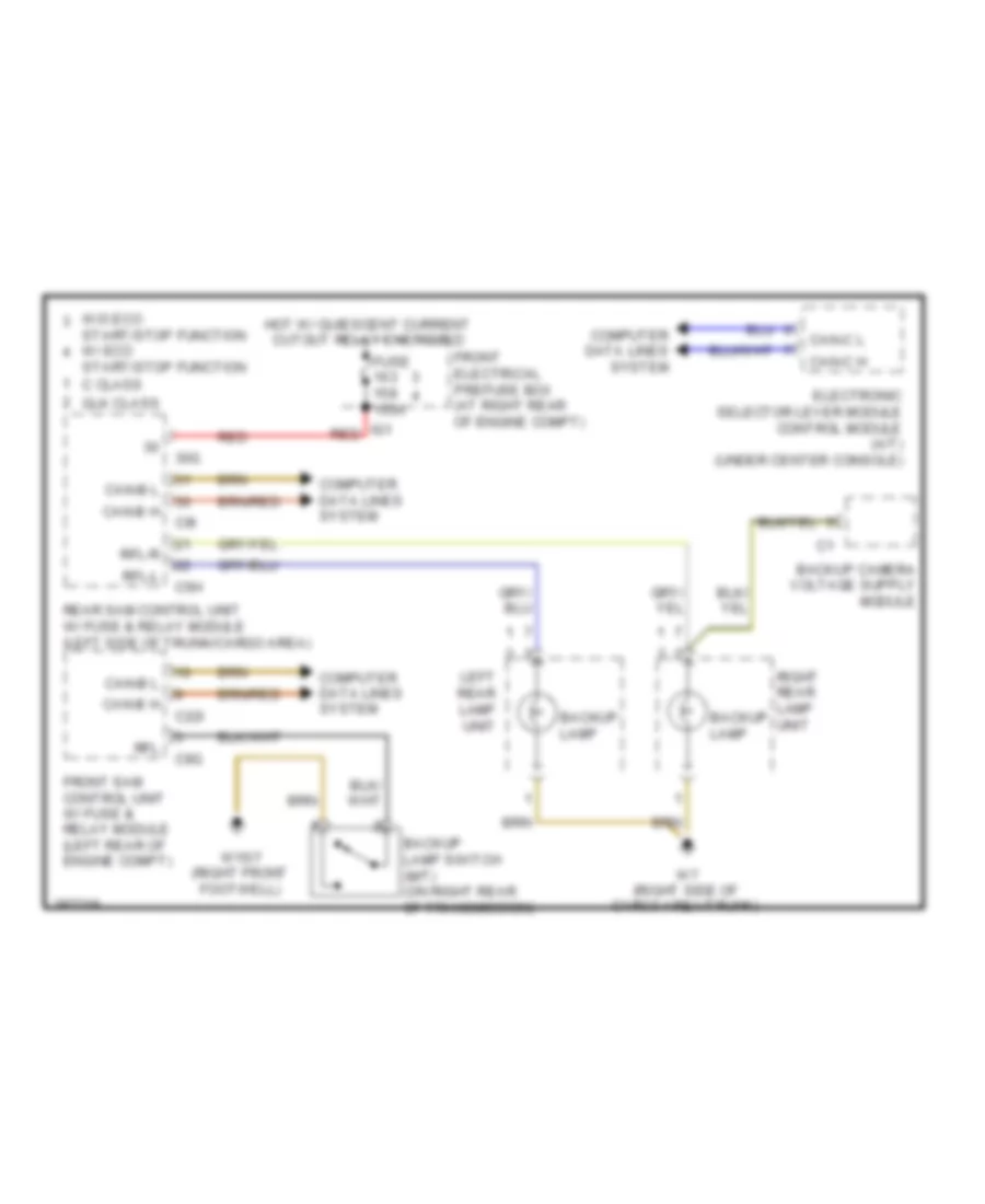 Backup Lamps Wiring Diagram for Mercedes Benz C250 2012