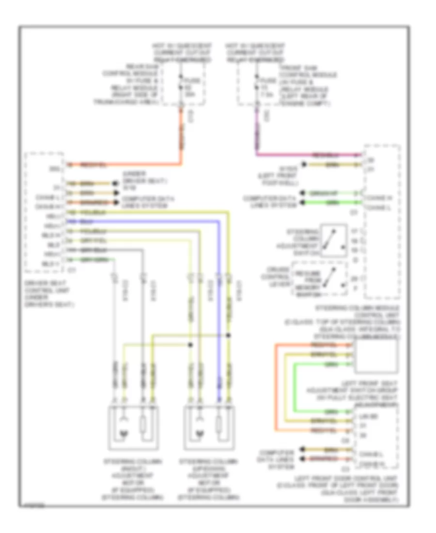 Steering Column Memory Wiring Diagram for Mercedes-Benz C250 2012