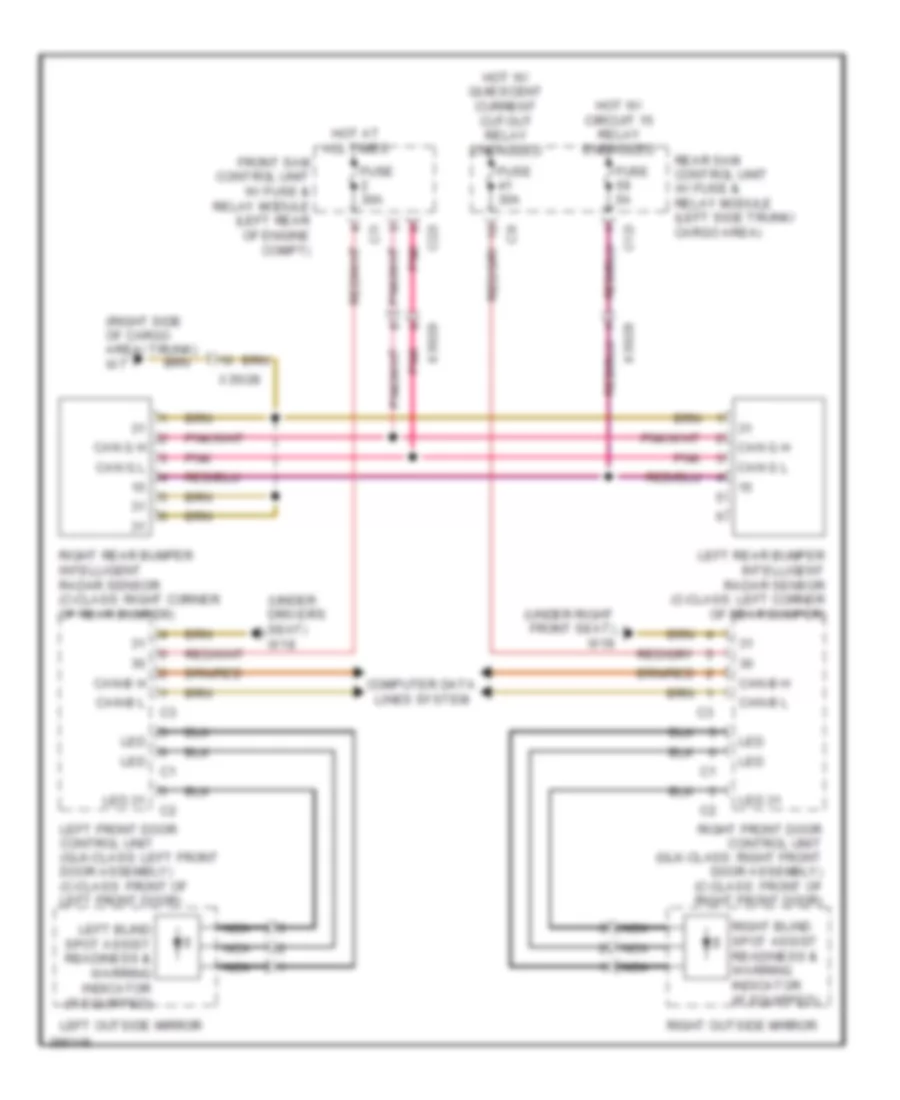 Blind Spot Information System Wiring Diagram for Mercedes Benz C250 2012