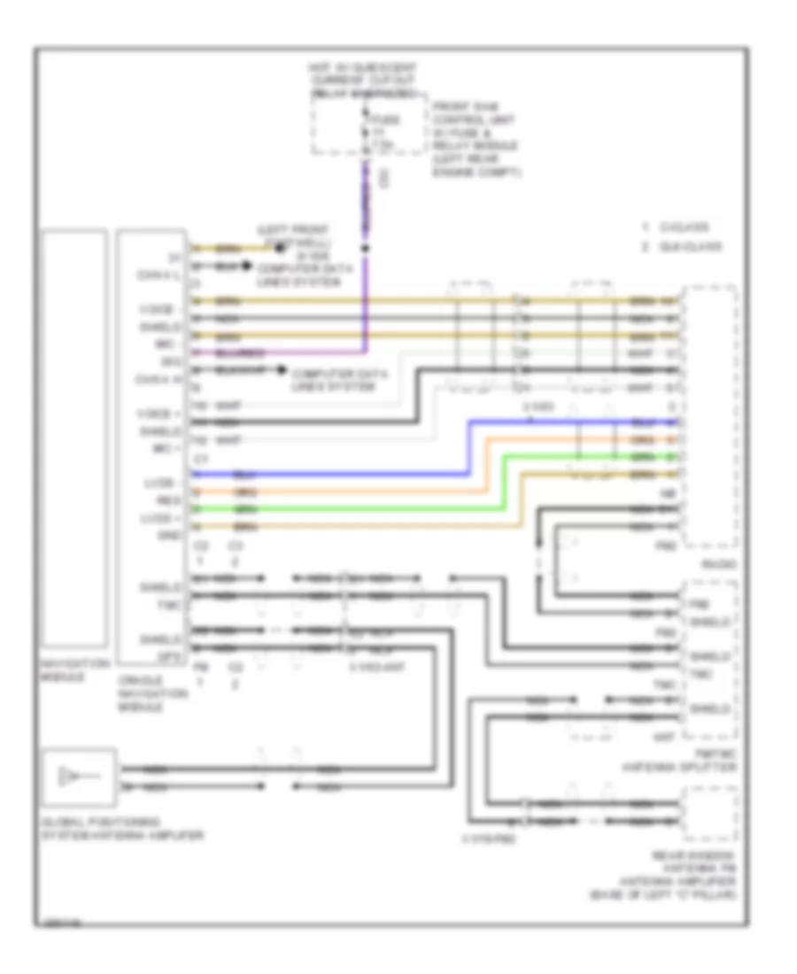 Navigation Wiring Diagram for Mercedes-Benz C250 2012
