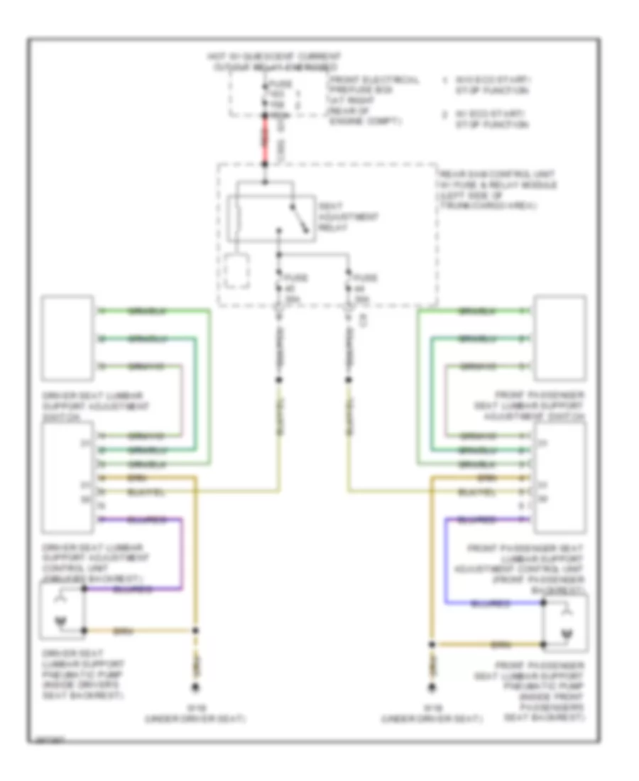 Lumbar Wiring Diagram for Mercedes-Benz C250 2012