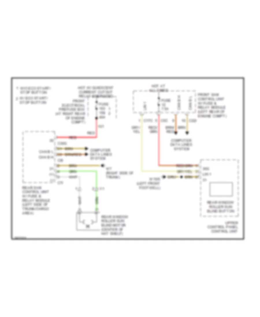 Rear Window Sun Shade Wiring Diagram for Mercedes-Benz C250 2012