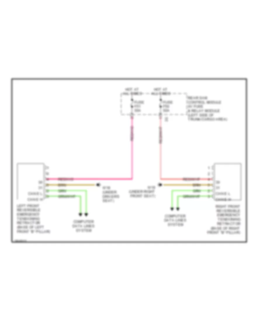 Emergency Seat Belt Tensioners Wiring Diagram for Mercedes Benz C250 2012