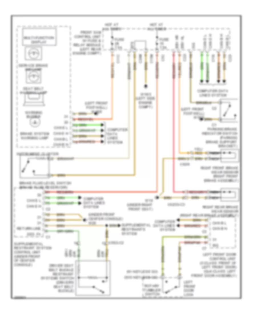 Seat Belt Warning Wiring Diagram for Mercedes Benz C250 2012