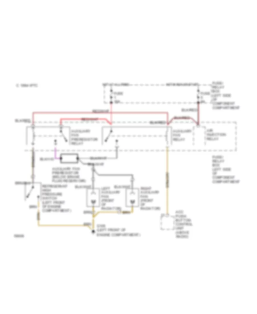 Cooling Fan Wiring Diagram for Mercedes-Benz 560SEL 1990