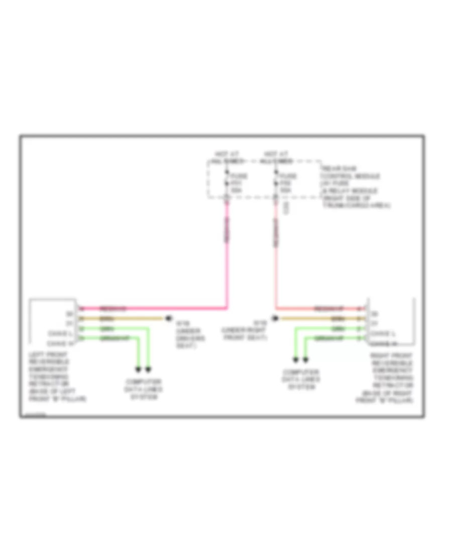 Emergency Seat Belt Tensioners Wiring Diagram for Mercedes Benz C250 Sport 2014