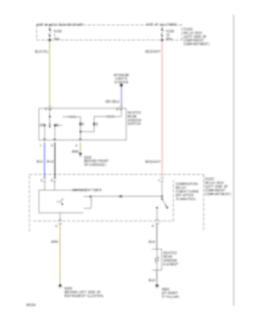 Defogger Wiring Diagram for Mercedes-Benz 300D 1993