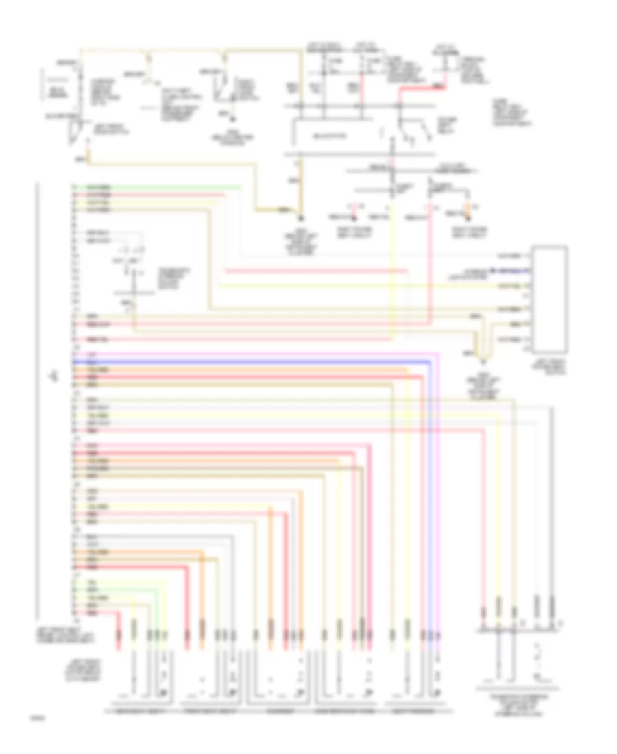 Left Front Seat  Power Steering Column Wiring Diagram for Mercedes-Benz 300D 1993