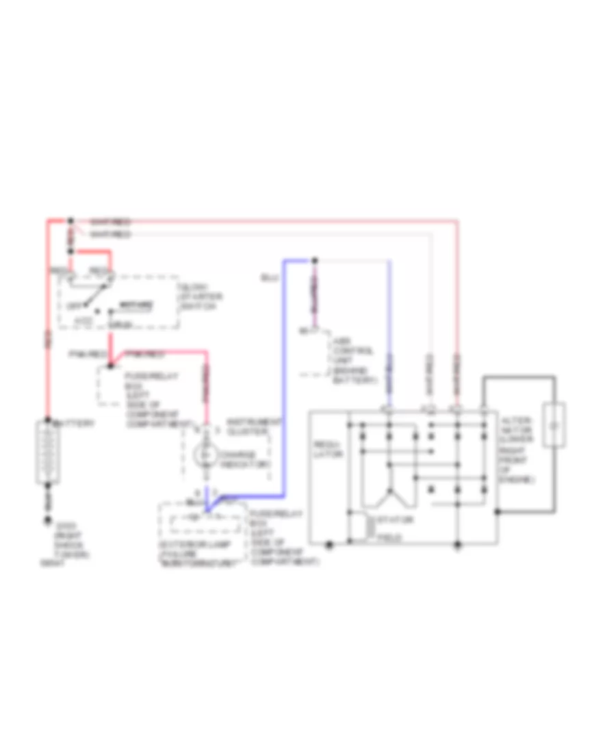 Charging Wiring Diagram for Mercedes-Benz 300D 1993