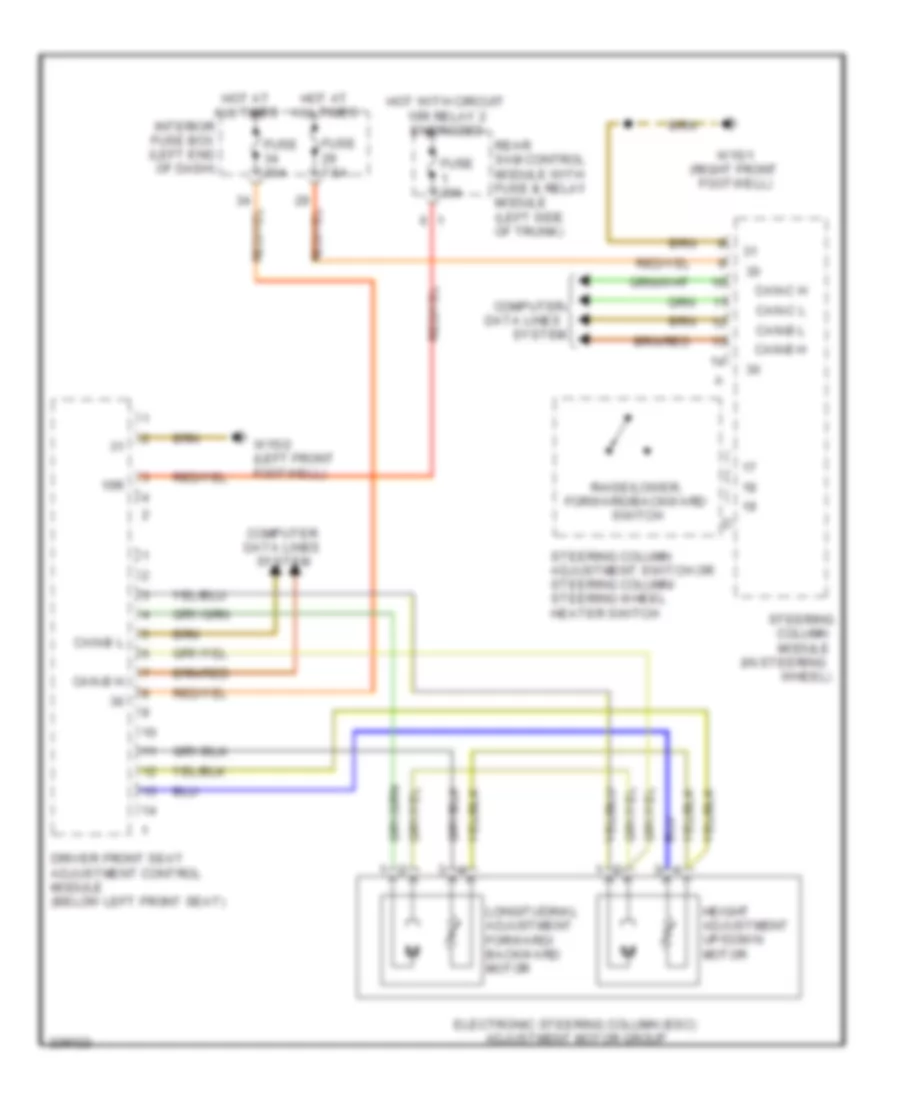 Steering Column Memory Wiring Diagram Late Production for Mercedes Benz E320 4Matic 2004