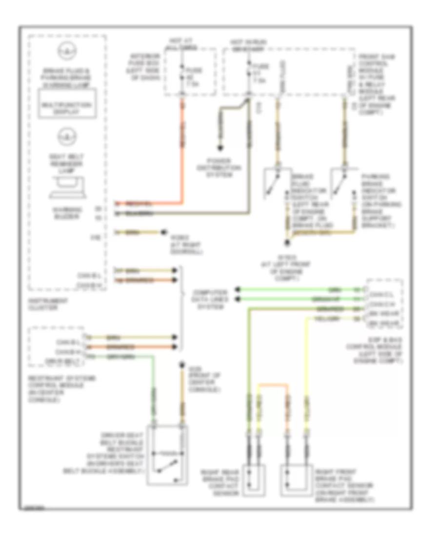 Warning Systems Wiring Diagram for Mercedes-Benz CLK350 2006