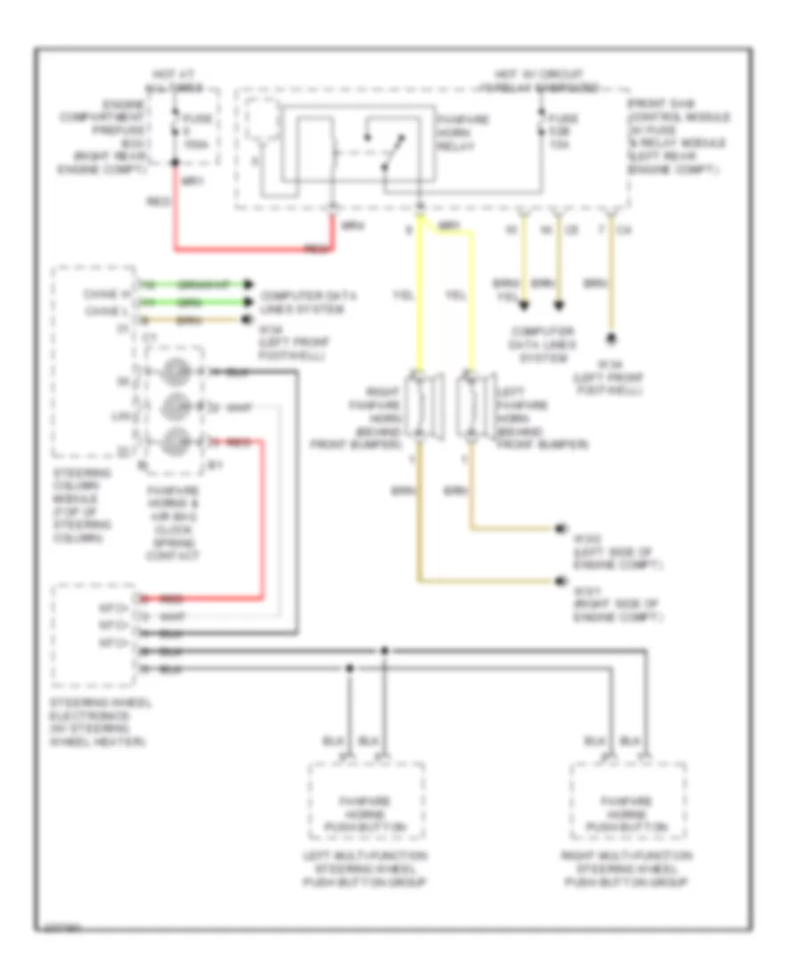 Horn Wiring Diagram for Mercedes-Benz S550 4Matic 2010