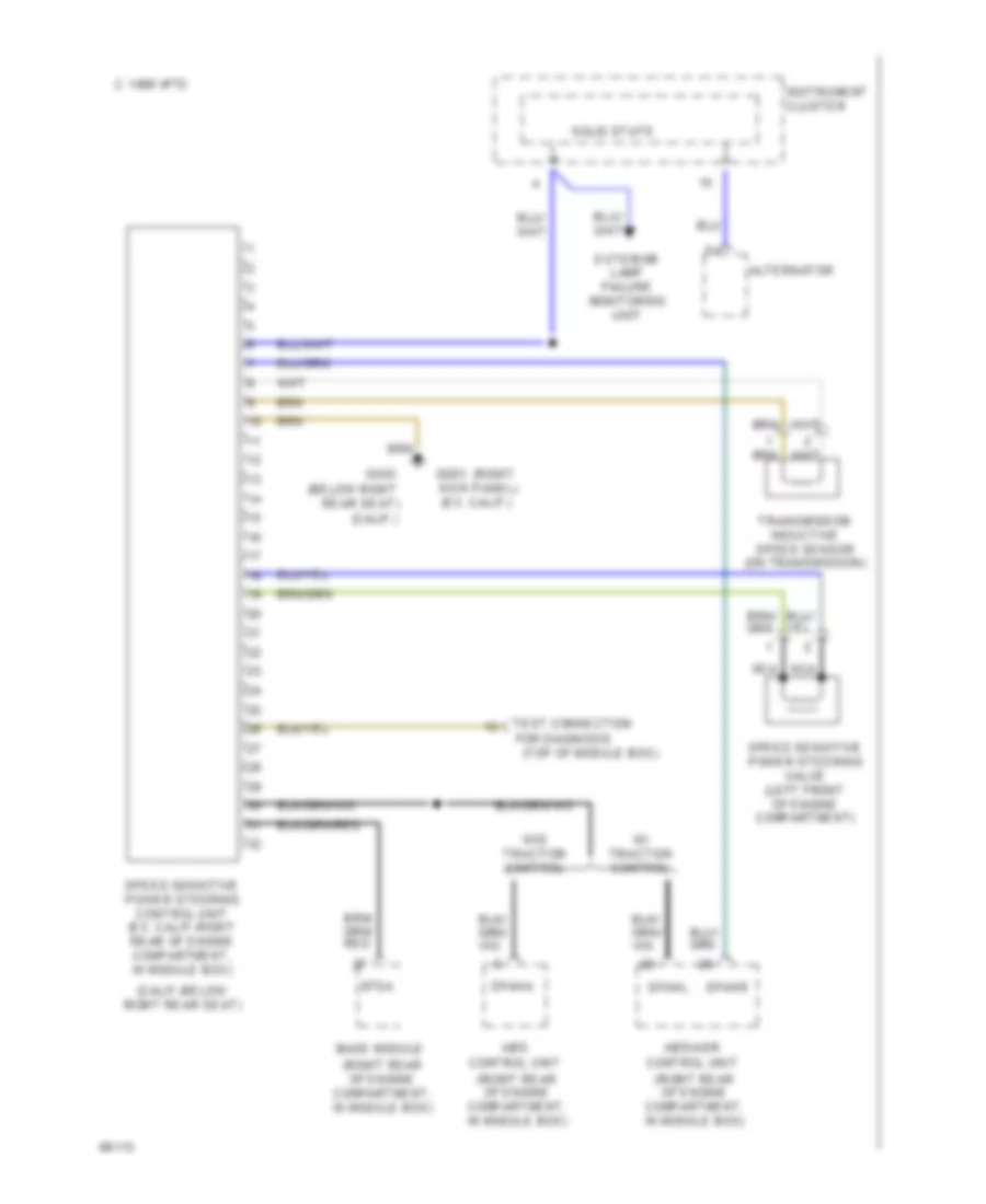 Electronic Power Steering Wiring Diagram for Mercedes-Benz 300SD 1993