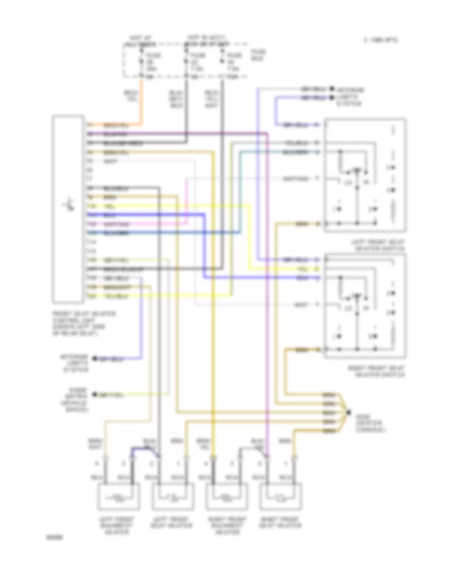 Front Seat Heater Wiring Diagram for Mercedes Benz 300SD 1993