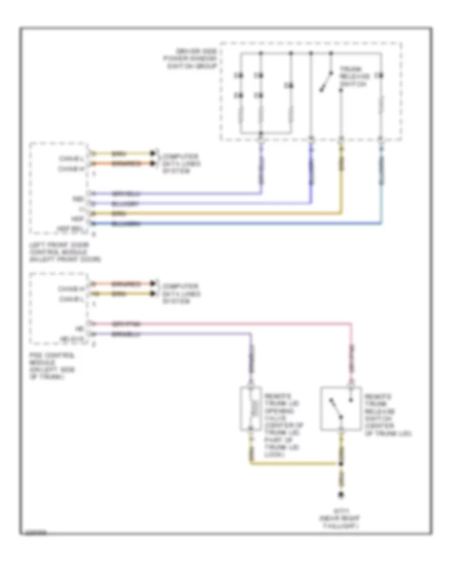 Trunk Tailgate Fuel Door Wiring Diagram for Mercedes Benz S500 4Matic 2003