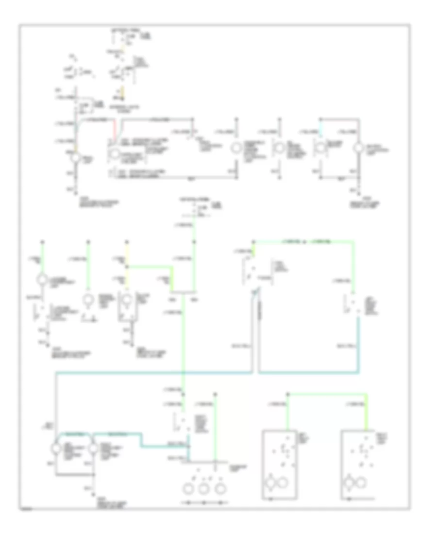 Электросхема освещения салона, 2 двери для Mercury Topaz GS 1994