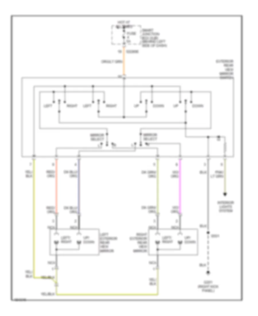 Электросхема привода зеркал, без Горячие Сигнальные Зеркала для Mercury Monterey 2005