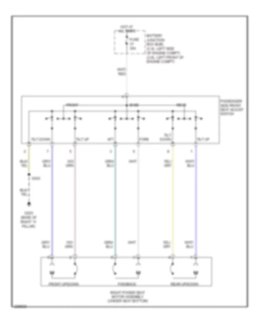 Электросхема привода сидений, сиденье пассажира С 6 путями для Mercury Milan 2006