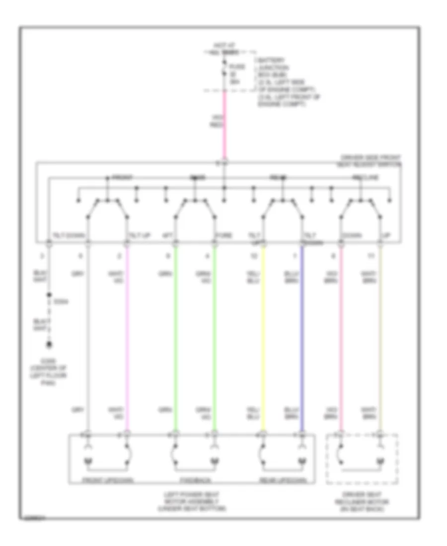 Электросхема привода сидений, сиденье водителя с 8 путями для Mercury Milan 2006