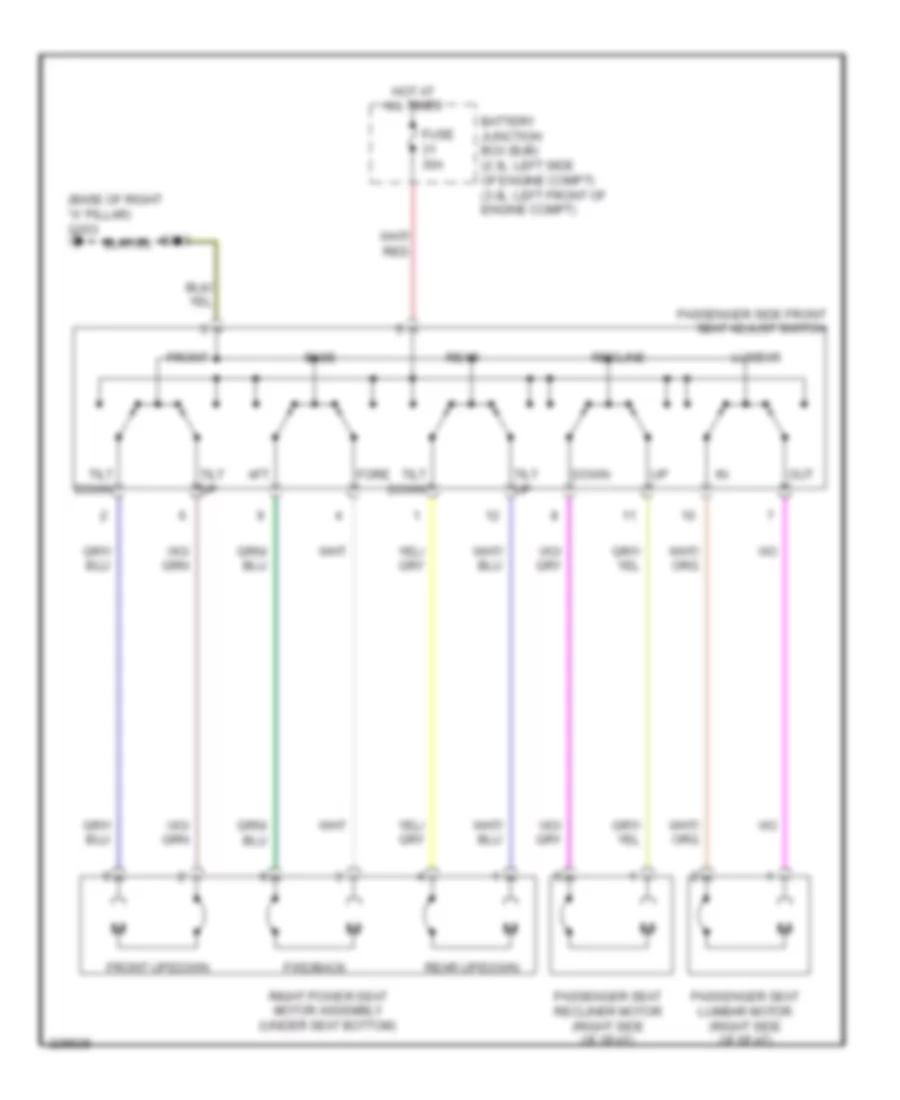Электросхема привода сидений, сиденье пассажира с 8 путями для Mercury Milan 2006