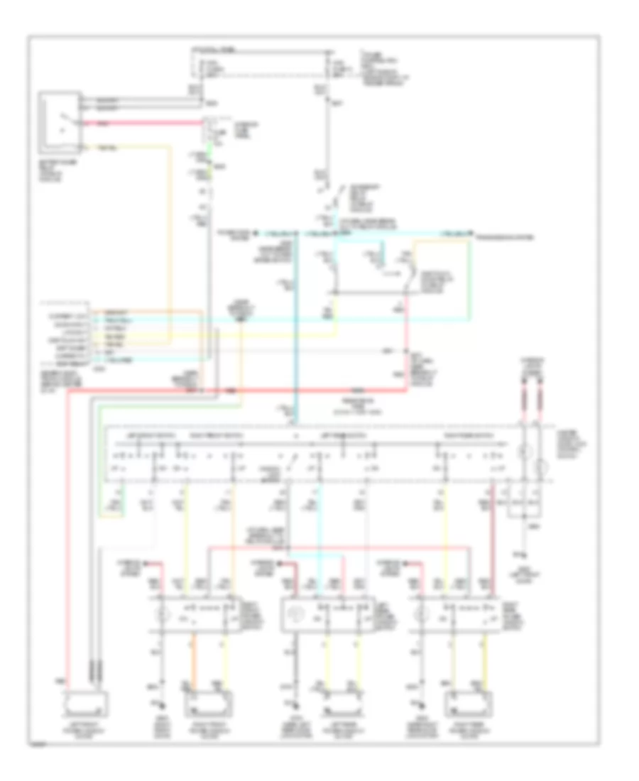 Электросхема стеклоподъемников, 4 двери для Mercury Mountaineer 1997