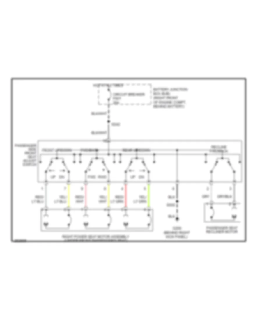 Электросхема привода пассажирского сиденья для Mercury Grand Marquis LS 2008