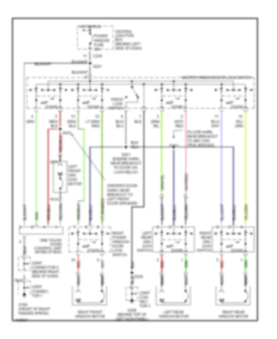 Электросхема стеклоподъемников для Mercury Tracer GS 1998