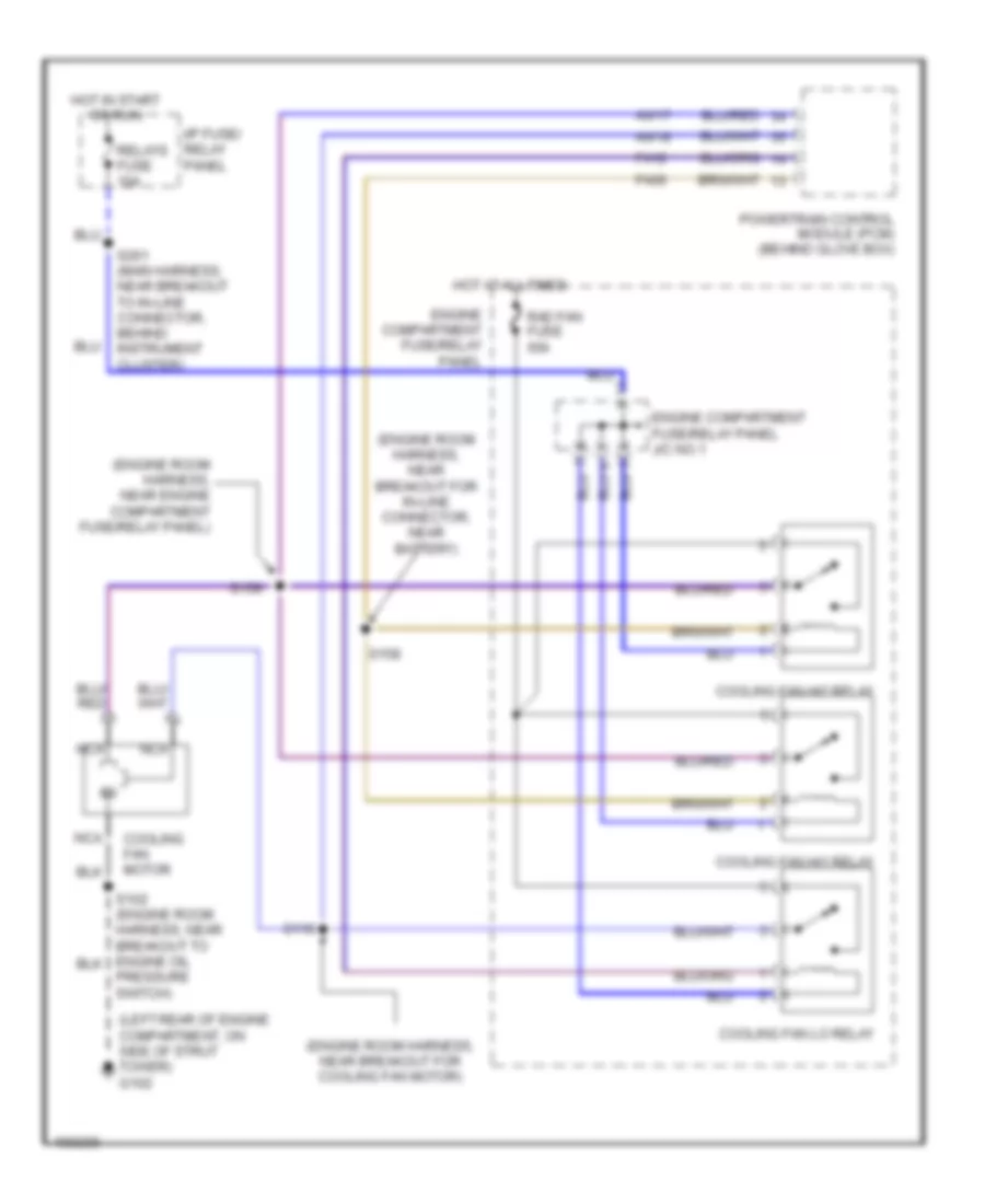 Электросхема системы охлаждения для Mercury Villager GS 1998
