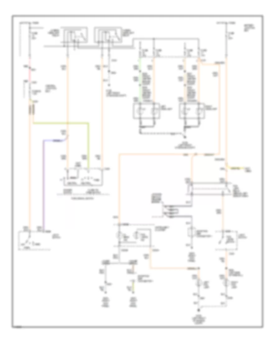 Headlight Wiring Diagram, without DRL  without Модуль Отключения электричества лампочки для Mercury Cougar 1999