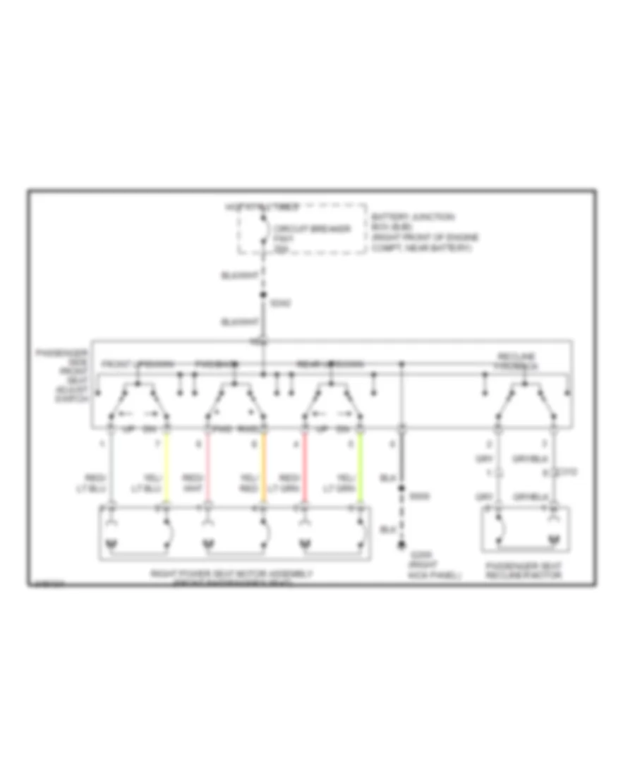 Электросхема привода пассажирского сиденья для Mercury Grand Marquis LS 2011