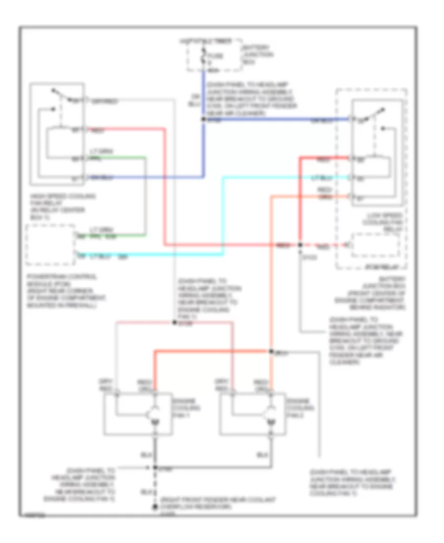 Cooling Fan Wiring Diagram for Mercury Sable LS 1999