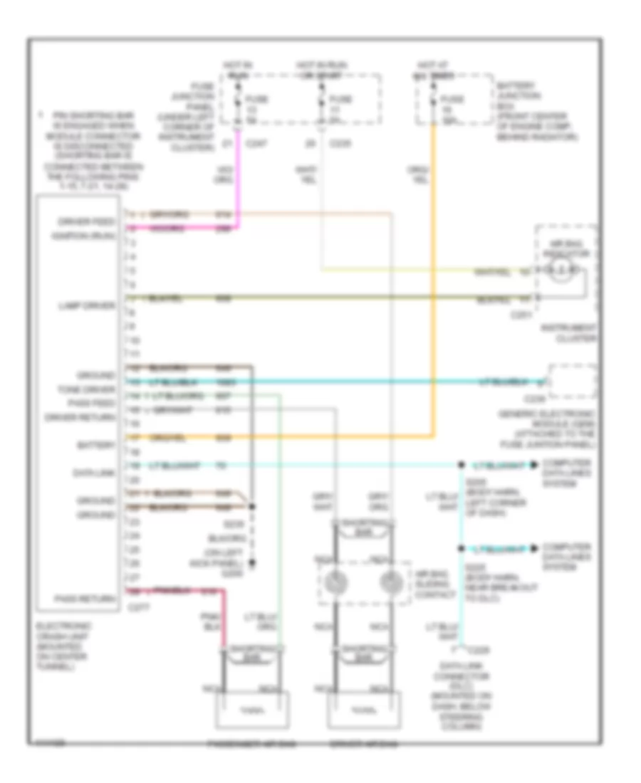 Supplemental Restraint Wiring Diagram for Mercury Sable LS 1999