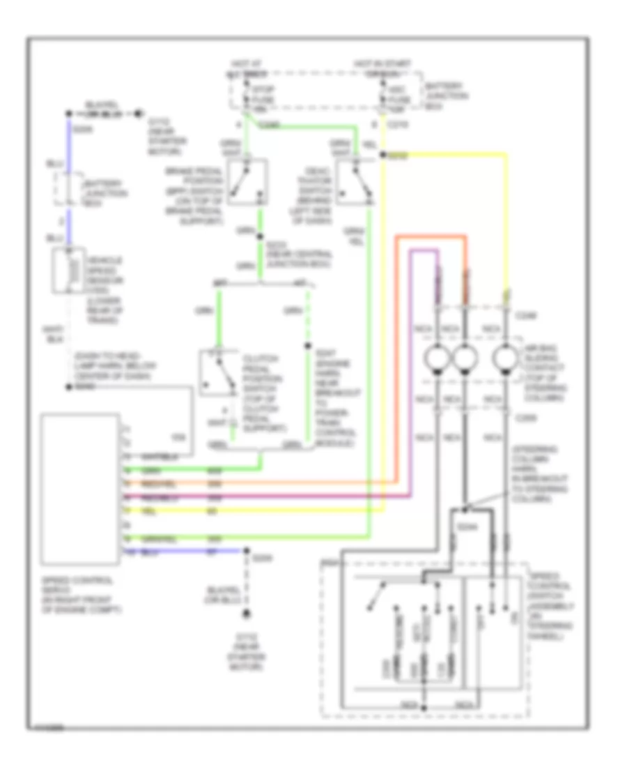 Cruise Control Wiring Diagram for Mercury Tracer GS 1999