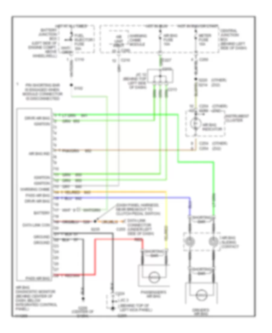 Supplemental Restraint Wiring Diagram for Mercury Tracer GS 1999
