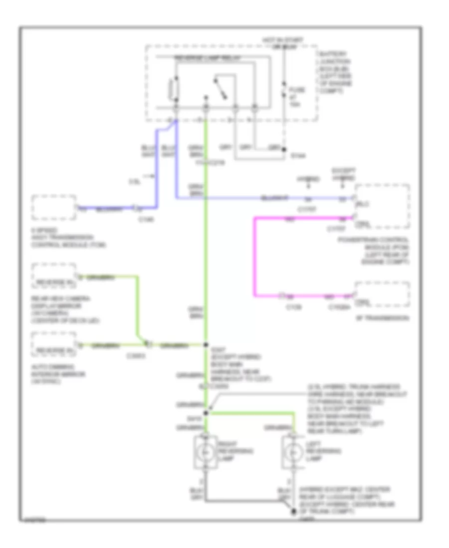 Backup Lamps Wiring Diagram A T for Mercury Milan 2011