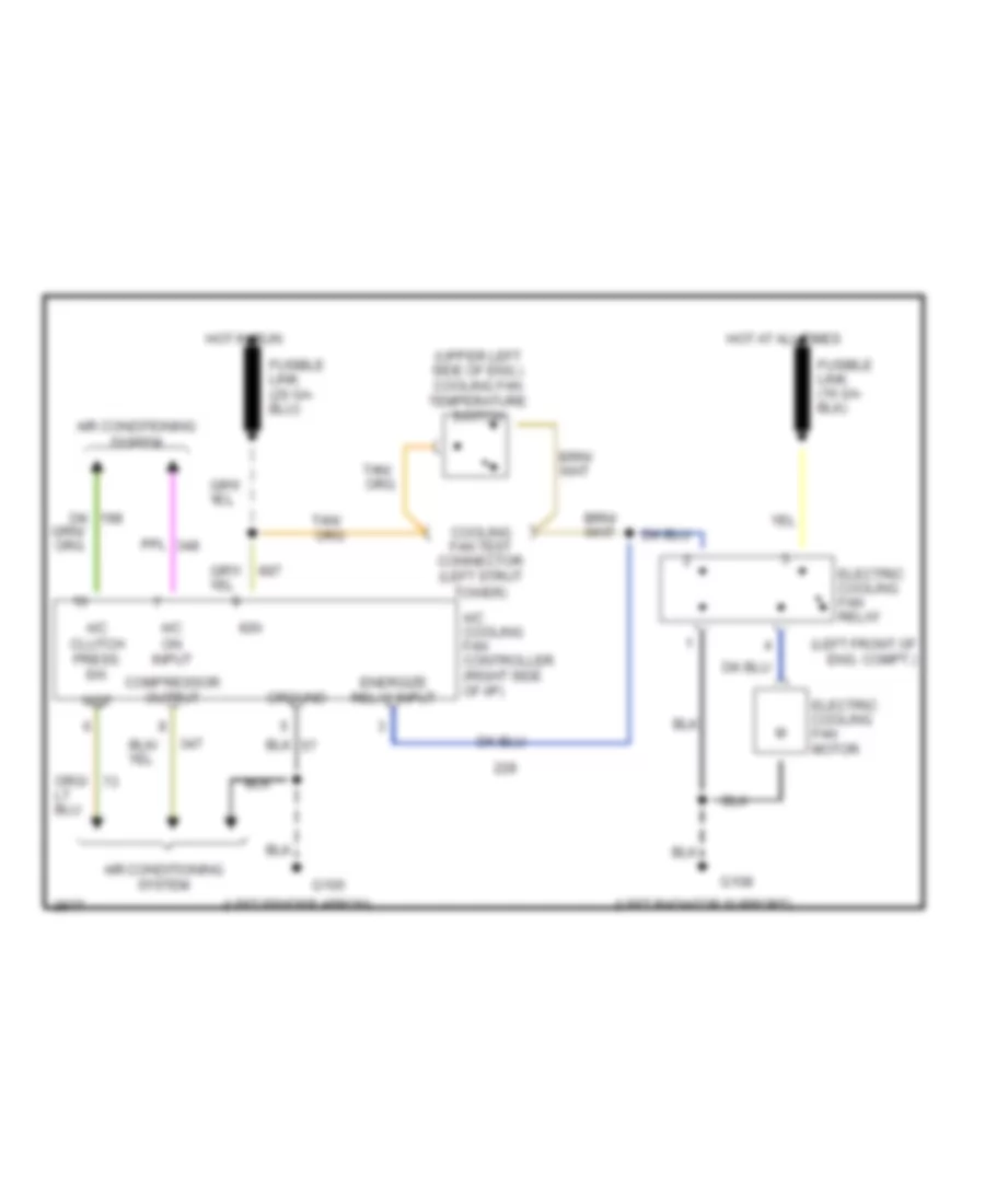 Cooling Fan Wiring Diagram, with AC for Mercury Topaz LTS 1991