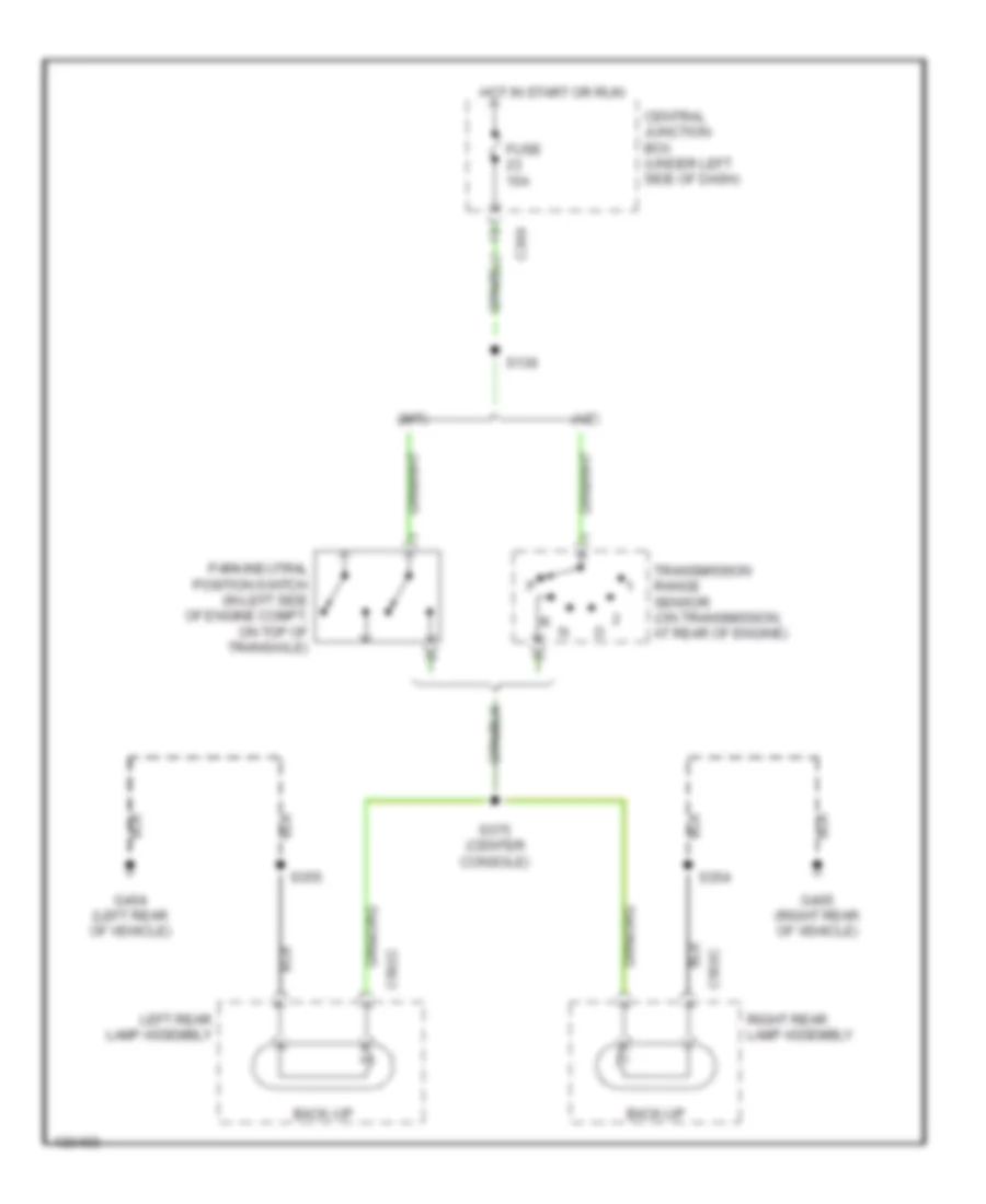 Back up Lamps Wiring Diagram for Mercury Cougar 2000