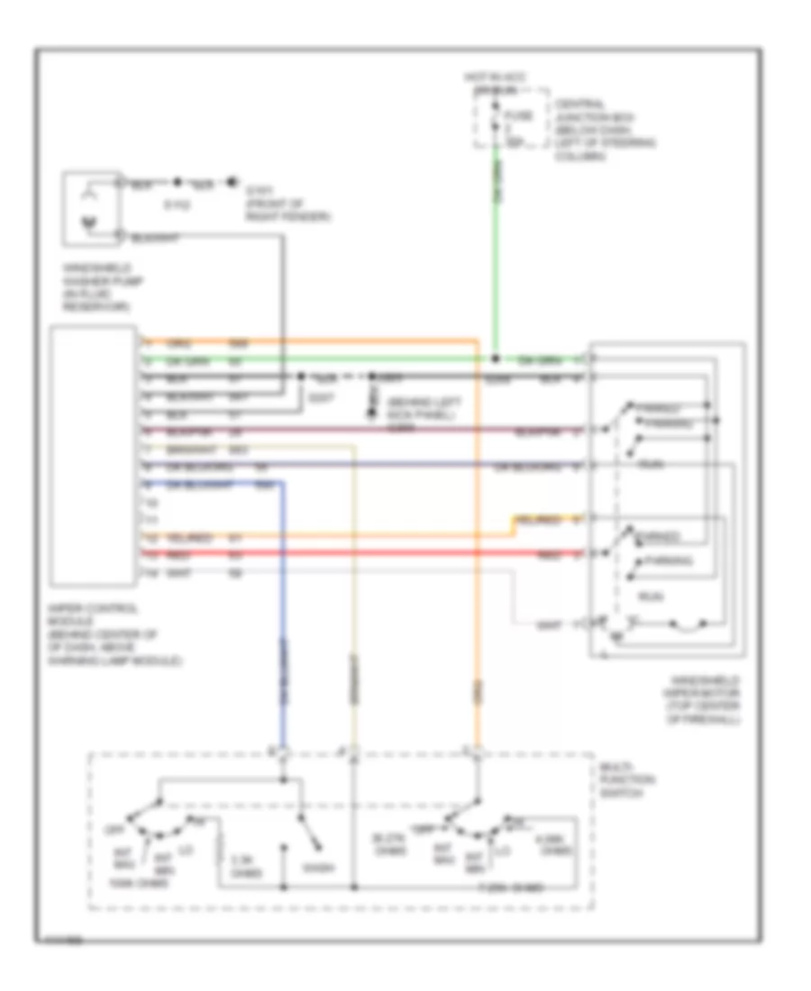 Wiper Washer Wiring Diagram for Mercury Grand Marquis GS 2000