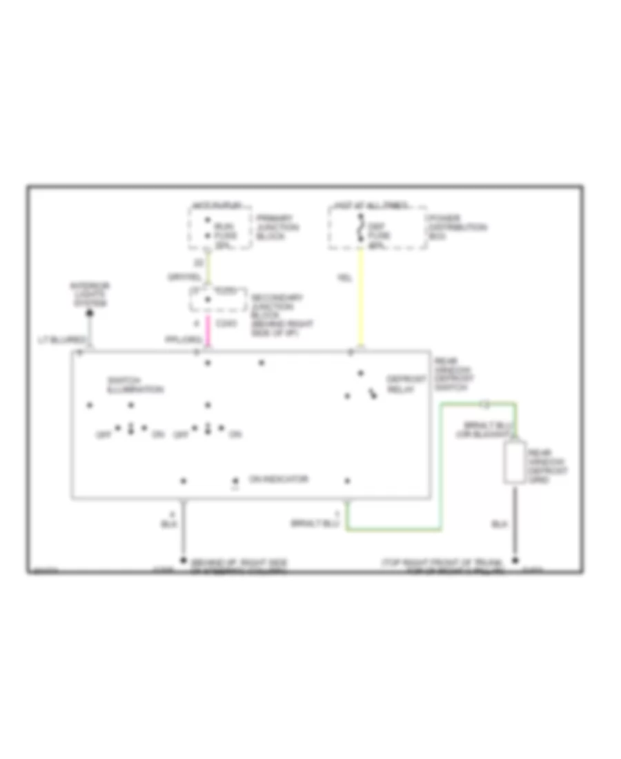 Defogger Wiring Diagram for Mercury Cougar XR7 1992