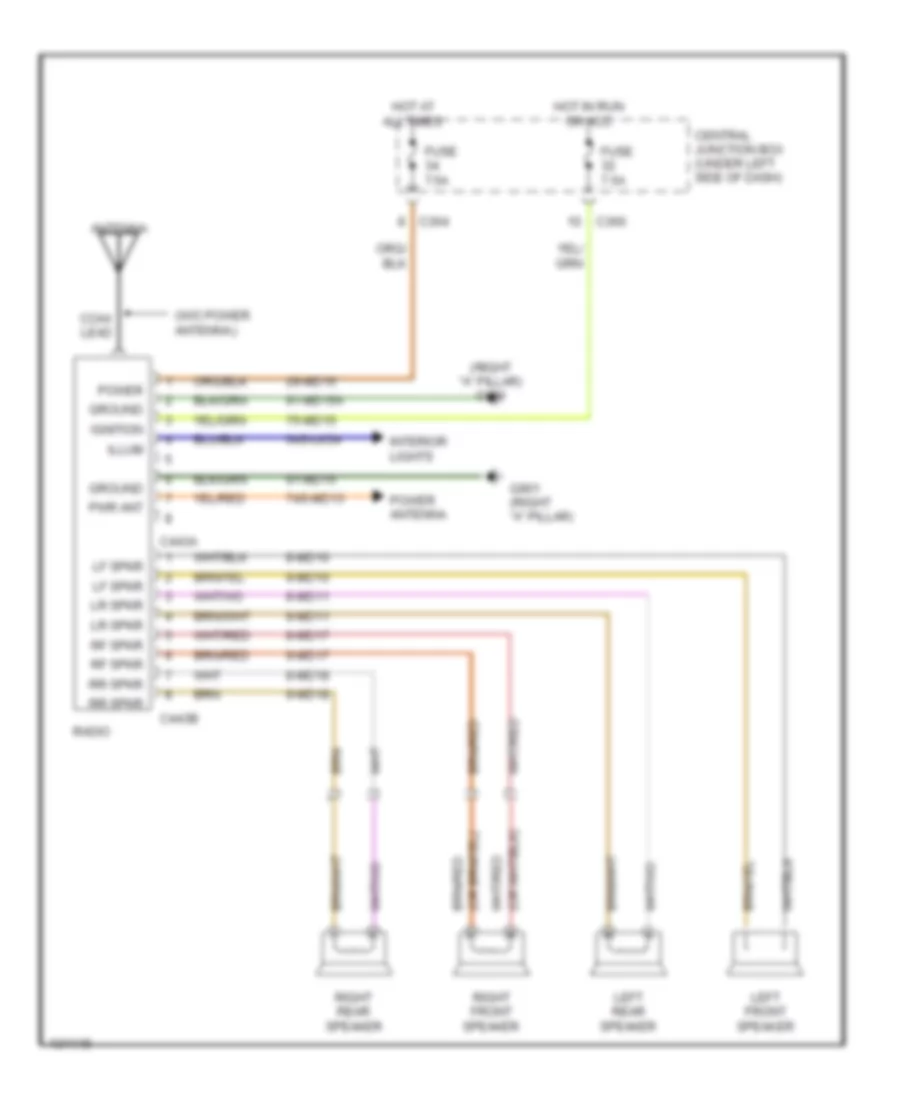 Radio Wiring Diagrams, Low Option Content for Mercury Mystique GS 2000