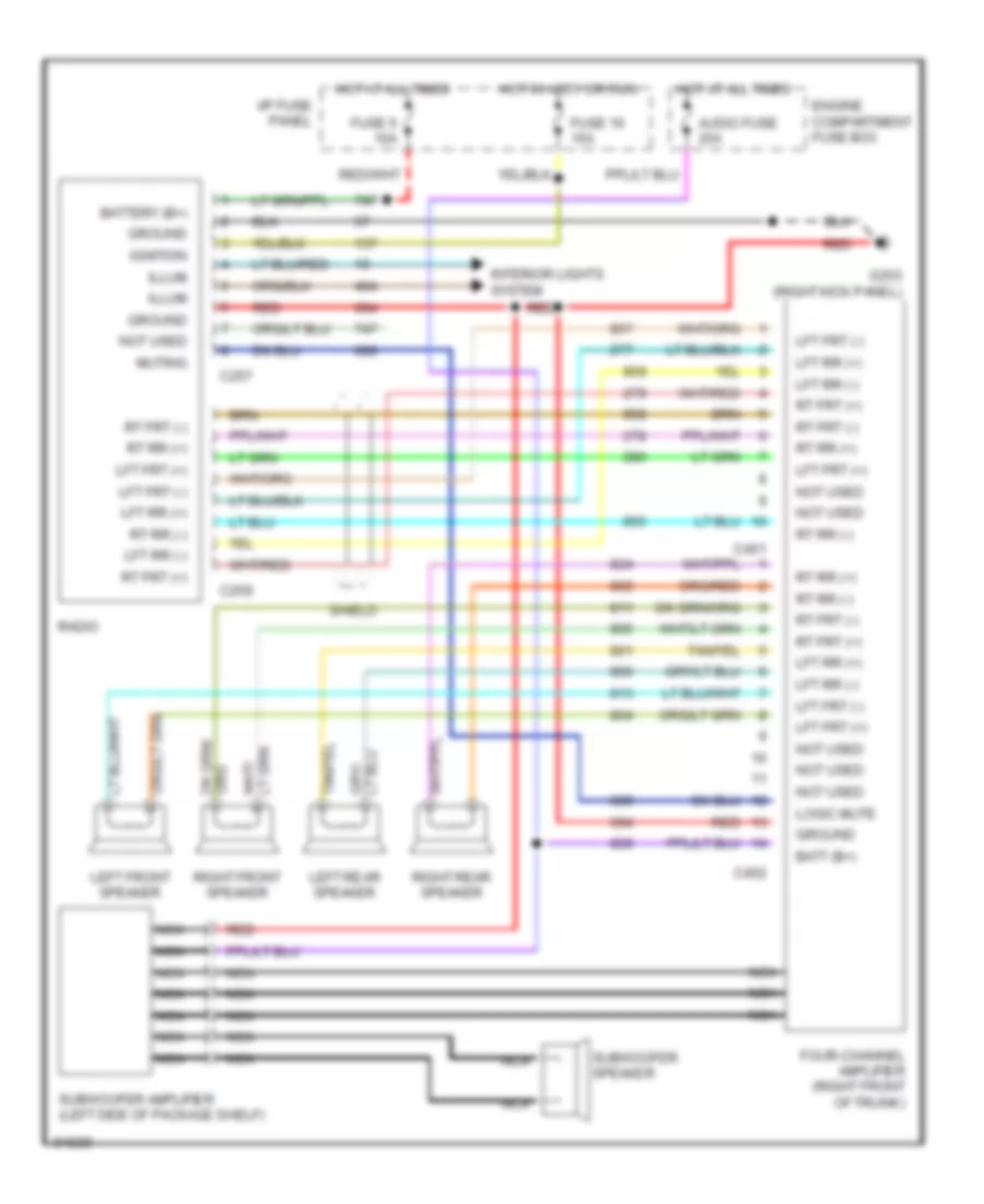 Radio Wiring Diagrams JBL System for Mercury Grand Marquis LS 1992