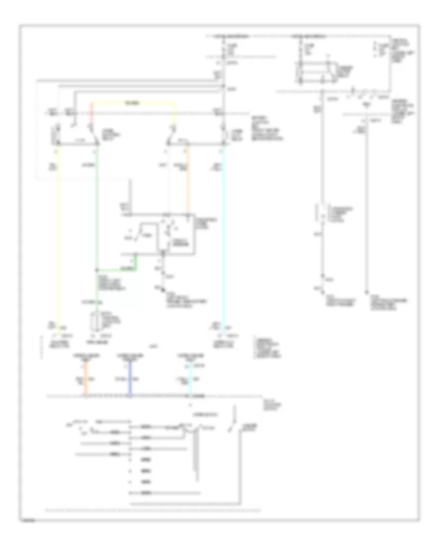 Электросхема переднего дворника стеклоочистителя и омывателя для Mercury Sable GS 2000