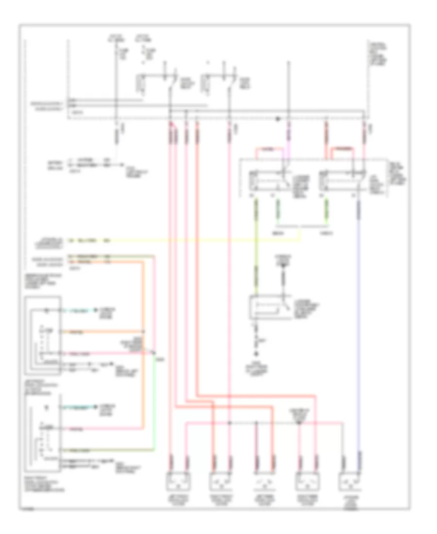 Power Door Lock Wiring Diagram, without Keyless Entry for Mercury Sable LS 2000