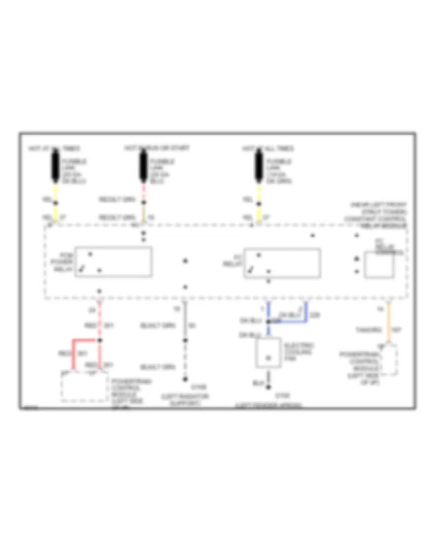 2.3L, Электросхема системы охлаждения для Mercury Topaz GS 1992